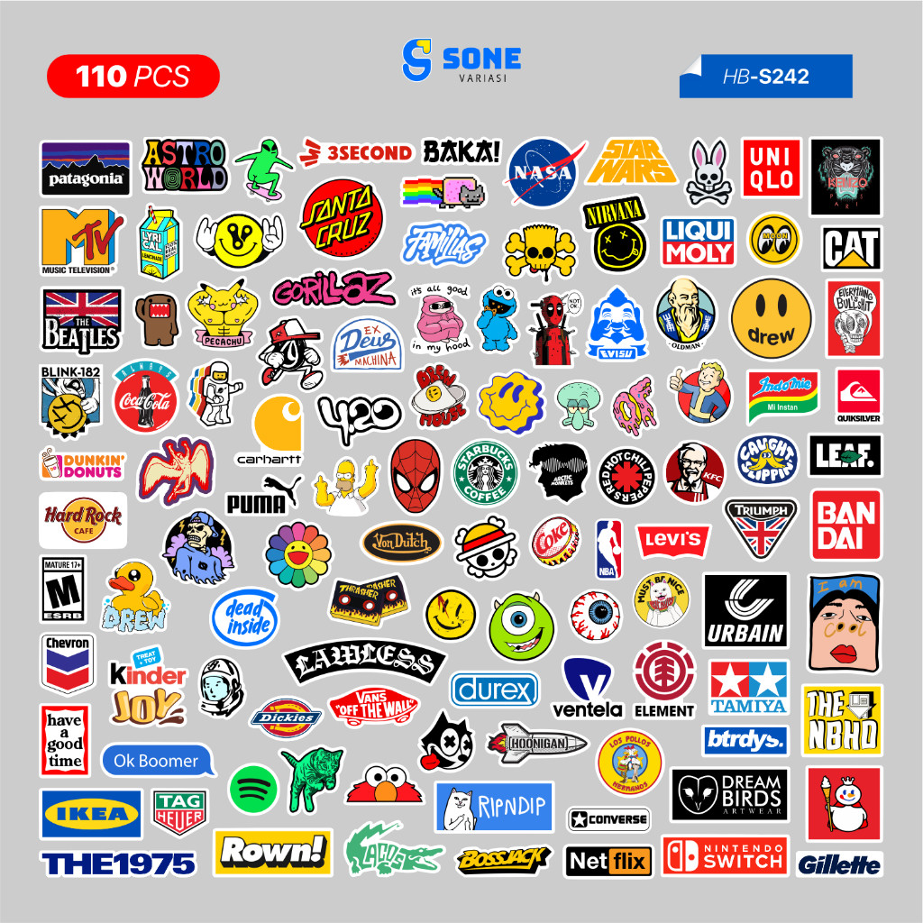 

Stiker Pack Hypebeast Aesthetic Waterproof untuk Laptop, Motor, Hp dan Helm - Paper Stationery