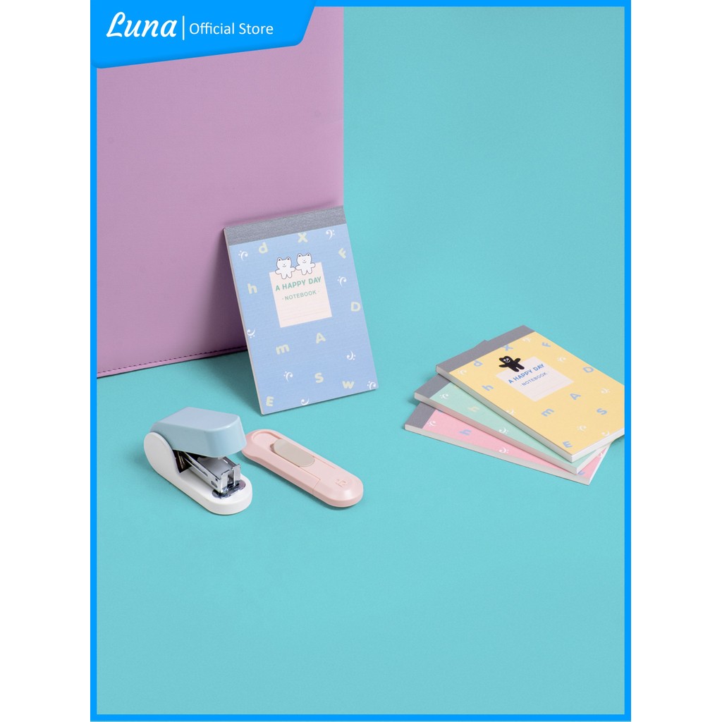 

Luna Notebook A7 Buku Catatan Mini Catatan Bergaris Motif Lucu Happy Day Pastel