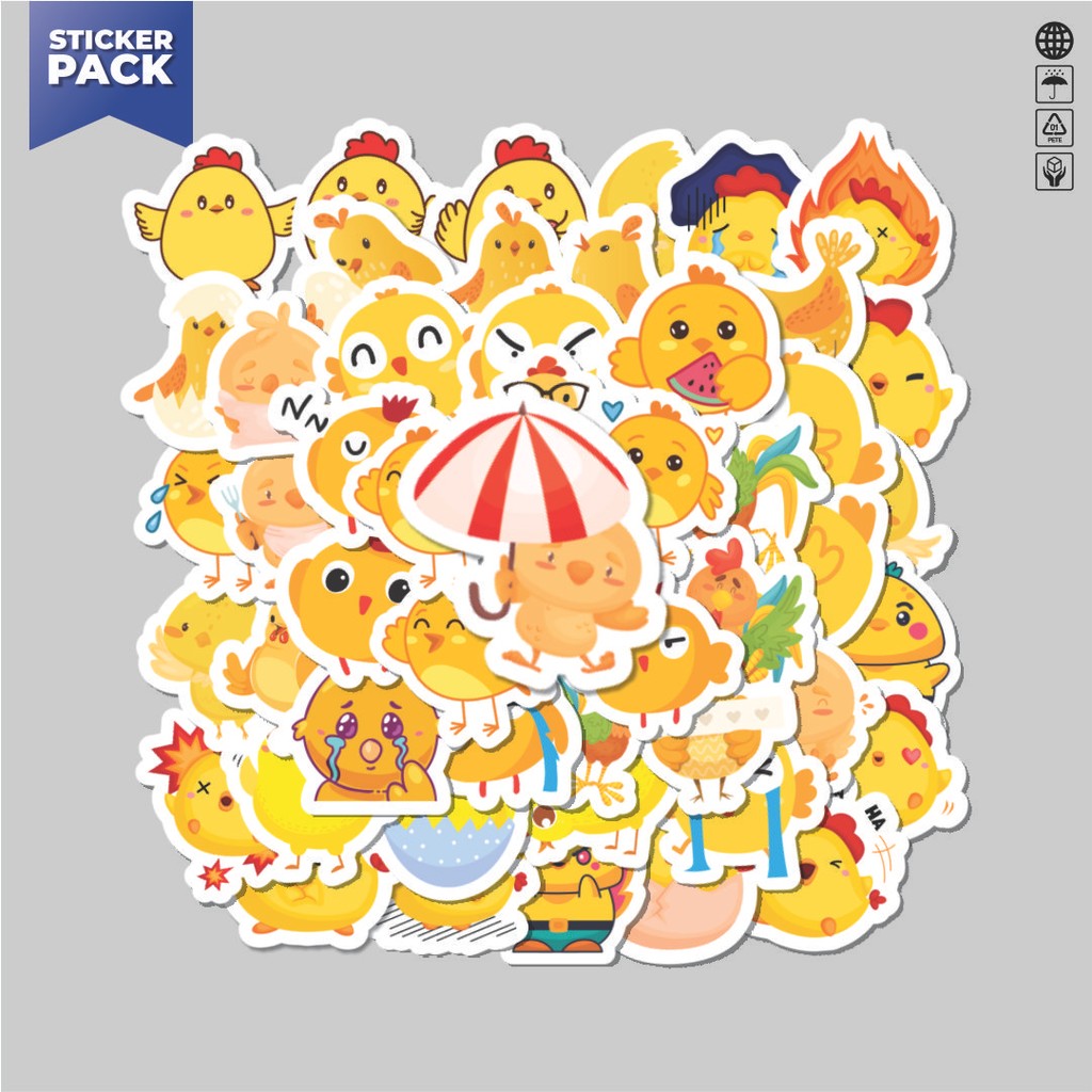 

[100PCS]Stiker Pack Stiker Hewan Ayam Aesthetic Vinyl Anti Air Dekorasi Sticker Laptop Buku Journal Koper Helm Casing HP Gitar Helm Skateboard