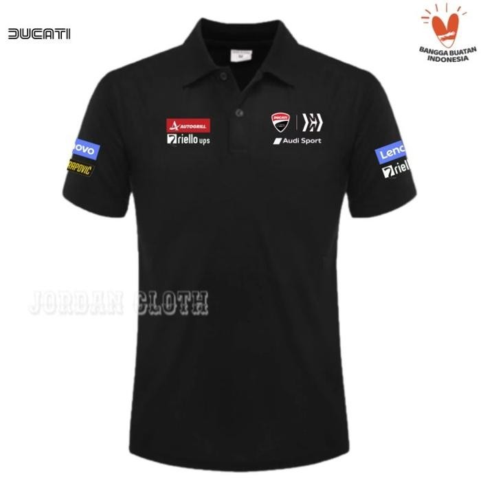 Polo shirt Tshirt Kaos Kerah Ducati Corse Team Kaos Motor Polo Motor Kaos Ducati Polo Ducati Kaos Bi