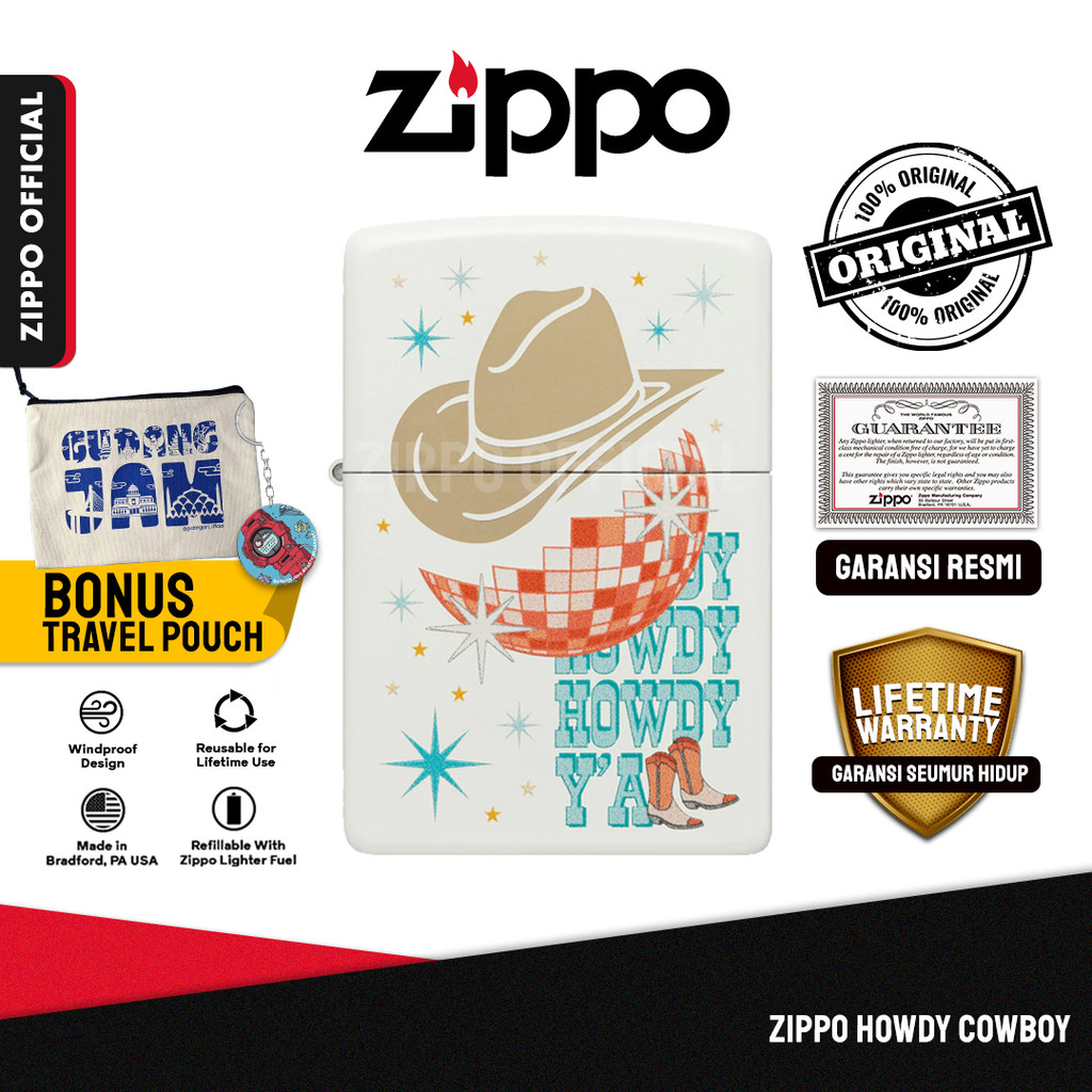 Zippo Howdy Cowboy 214HOWDY | Garansi Lifetime | Original USA
