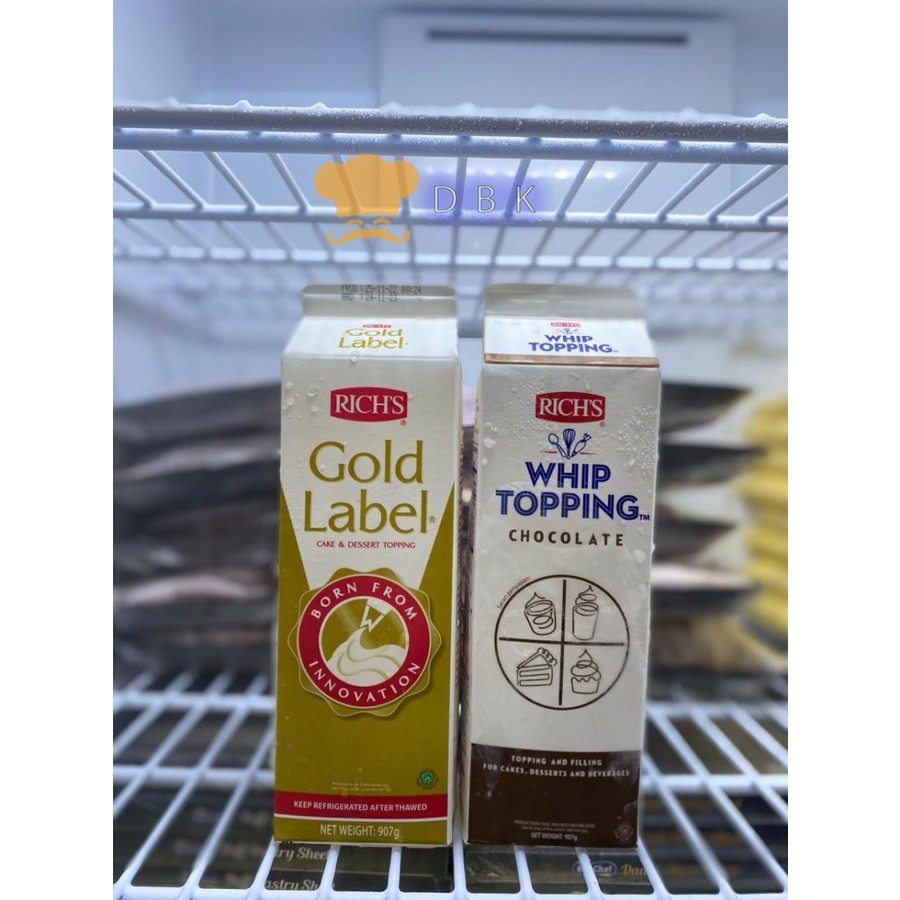 

Rich's Label Whip Cream Gold dan Coklat Whipping 907 Gr Topping