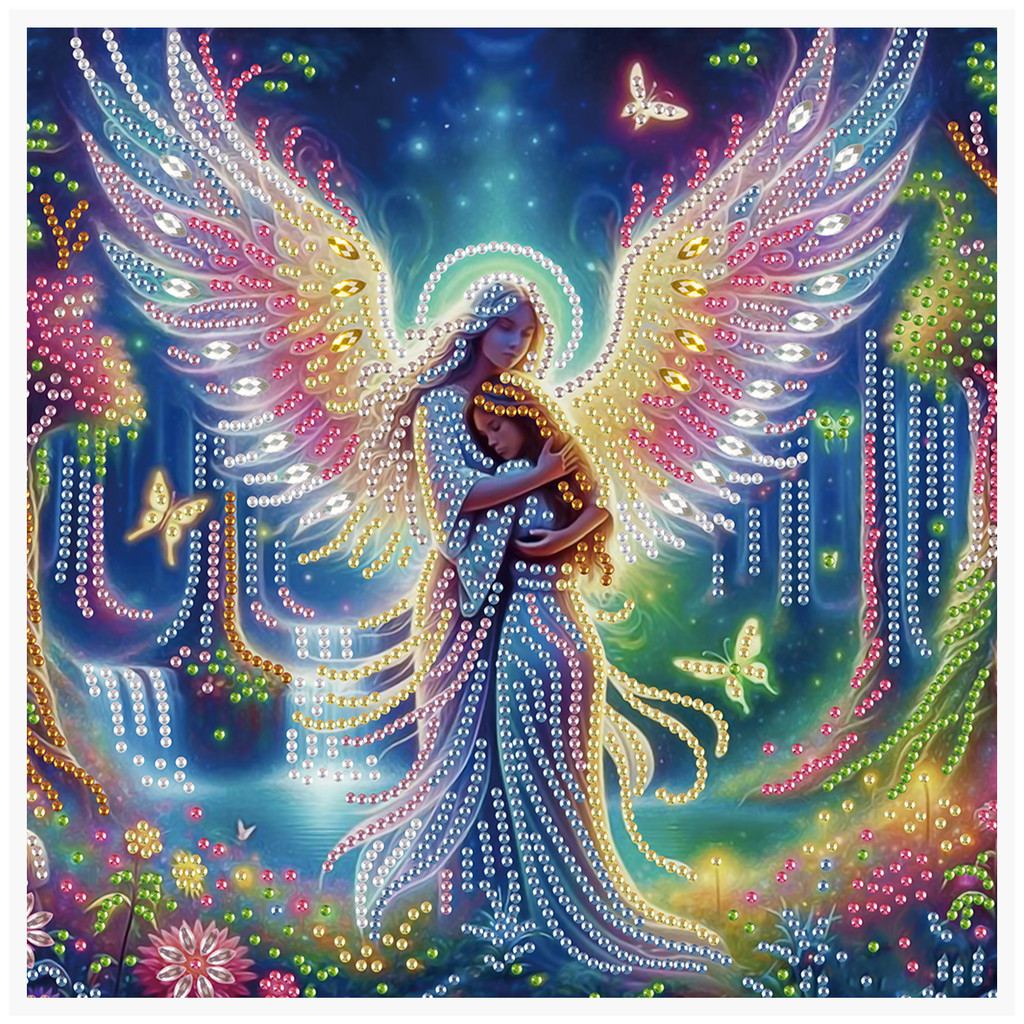 

Special Shape Diamond Art Kit for Beginner for Adults,DIY Luminous Angel Diamond Art Painting Kits for Home Wall Decoration Gift