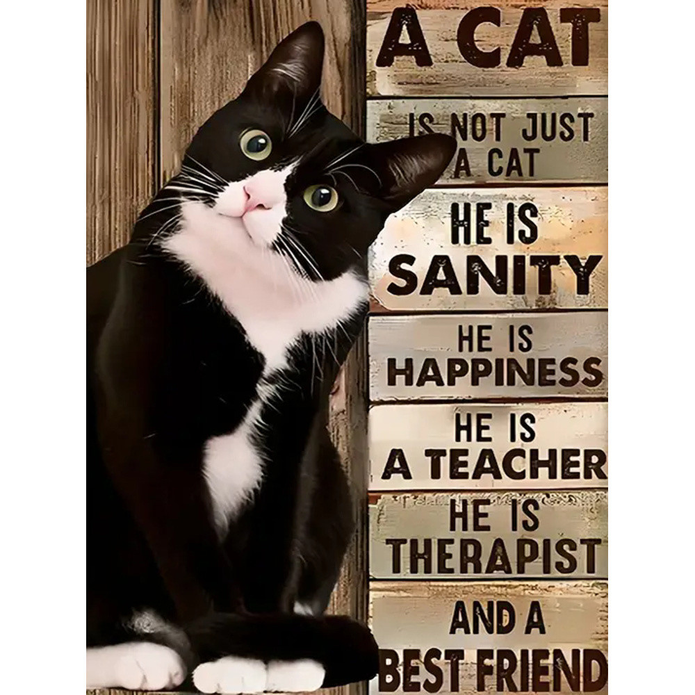 

EverShine Diamond Painting Animal DIY Art Diamond Mosaic Cat Picture Of Rhinestones Embroidery Text Home Decor Gift