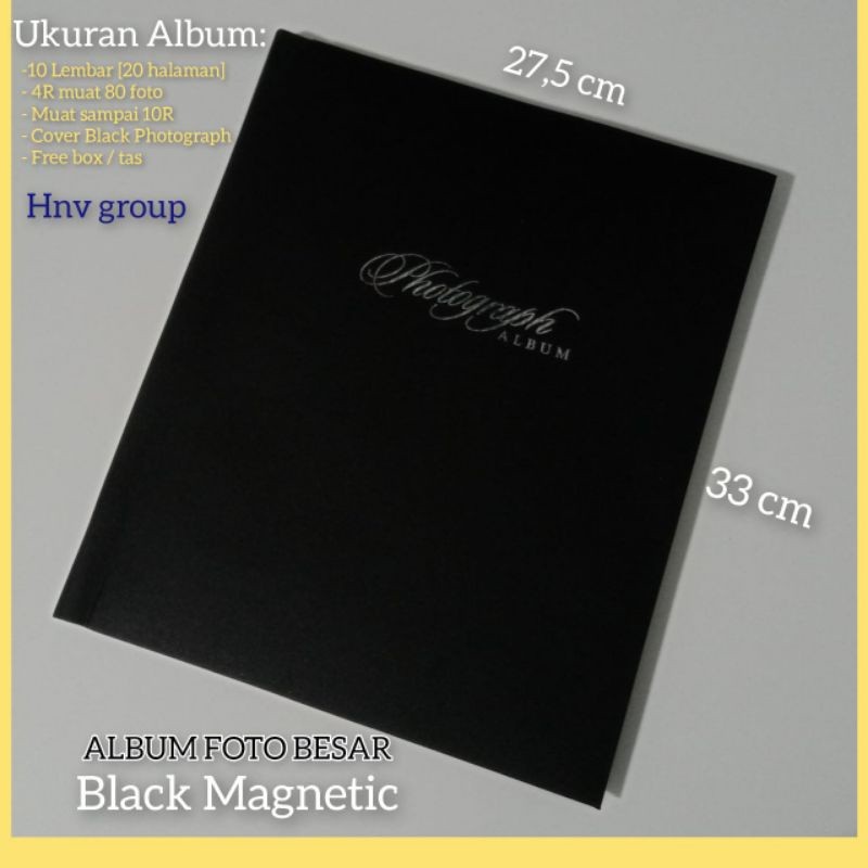 Album Foto Besar Magnetik BLACK SHEET Edition 3R 4R 10RCO