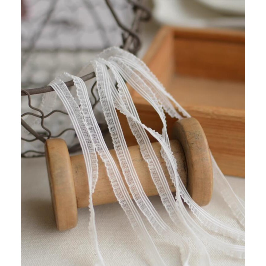 

5 Meters Stretchy Lace Trim Elastic Black White Bands Stretch Frilly Ruffled Gift Wrapping Ribbon DIY Sewing Fabric