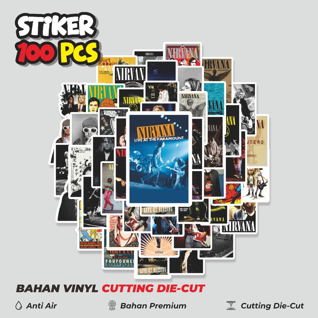 

Terbaru! 50 pcs Stiker Poster Album Band Nirvana Dekorasi Lucu Kreatif untuk Notebook, Skateboard, HP