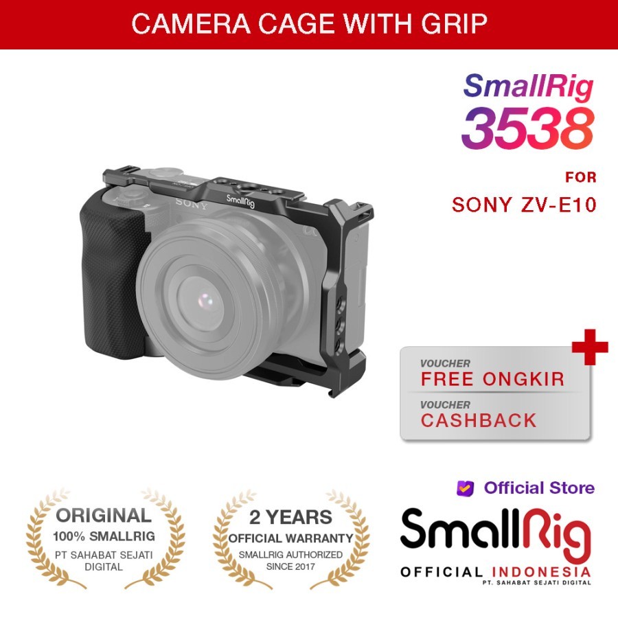 SmallRig Cage Ergonomis Dengan Grip Untuk Sony ZV-E10 3538