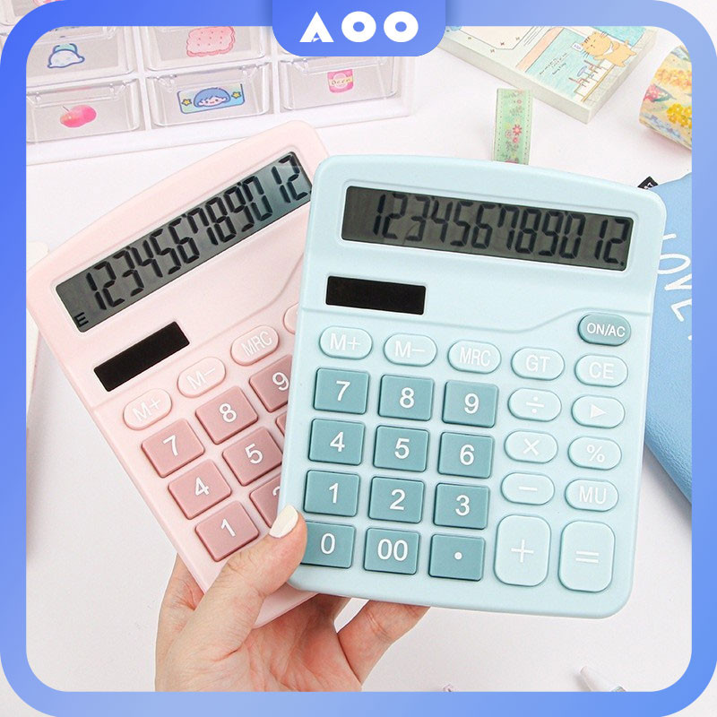 

【Ready】Kalkulator Aesthetic Estetik/Calculator Simple/Kalkulator Surya / Kalkulator Warna Bergaya 12-Bit / BLUE Two Power - Caclulator Check Double Power