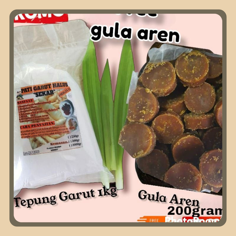 

Tepung Pati Garut Premium | Pati Asam Lambung 1kg + gula aren asli 200gram