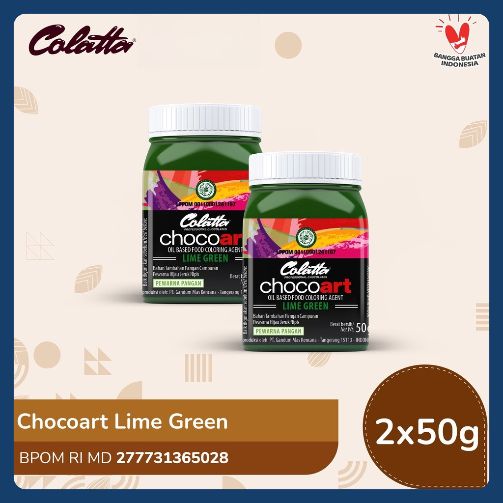 

Bundling Colatta Chocoart Lime Green - Pewarna Makanan 50g - Isi 2