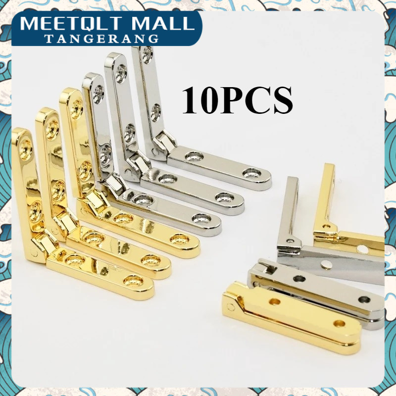 Engsel Mini 30x30mm Zinc Alloy 10pcs Engsel 90° Untuk Kotak Perhiasan Kayu