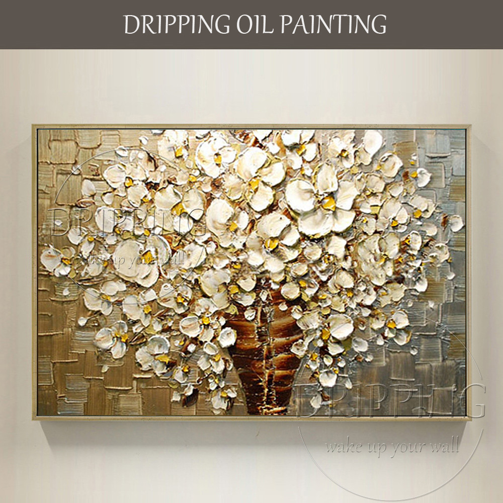

Artist Pure Hand-painted High Quality Knife Painting Flower Oil Painting Thick Oil Painting Abstract Flower Oil Knife Painting
