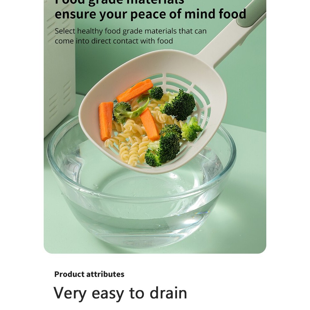 

Leak Kit en Pasta Spoon Fishing Dumplings Long Handle Food Grade High Temperature Resistant Spaghetti Large Funnel