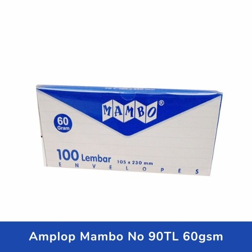 

AMPLOP MAMBO NO. 90 80GSM TANPA LEM ( Buka Samping )