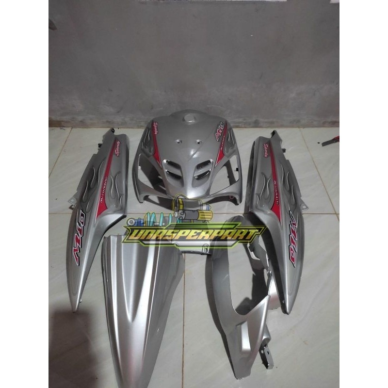 Cover Full Body Halus Yamaha Mio Sporty Silver Striping API 2004-2007