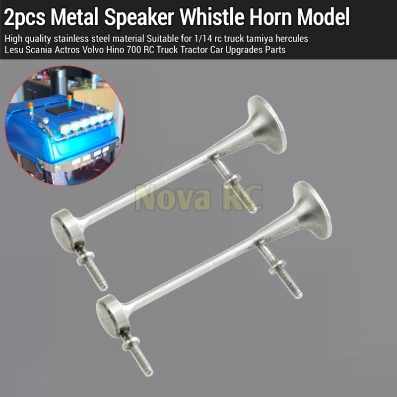 Klakson Terompet untuk rc truck 1/14 Scania, Actros, Volvo, Hino 700 material logam tahan karat