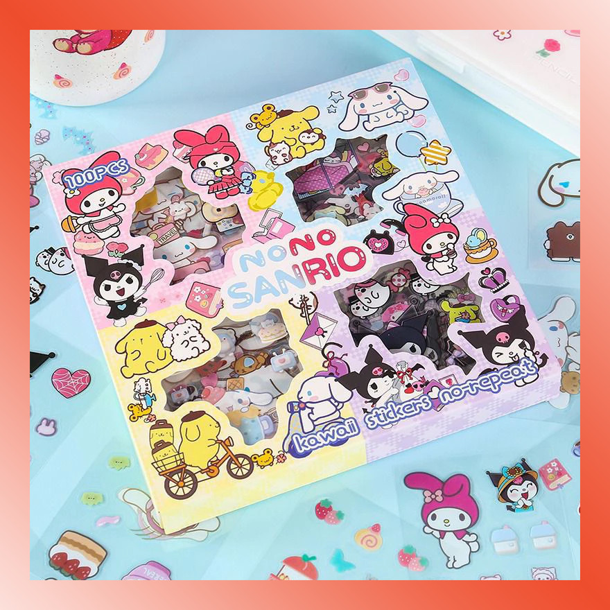 

LAMMORO > TG59 Sticker NONO SANRIO Isi 100 Lembar Box Stiker Kartun Korea Lucu Dekorasi Momo TGAL
