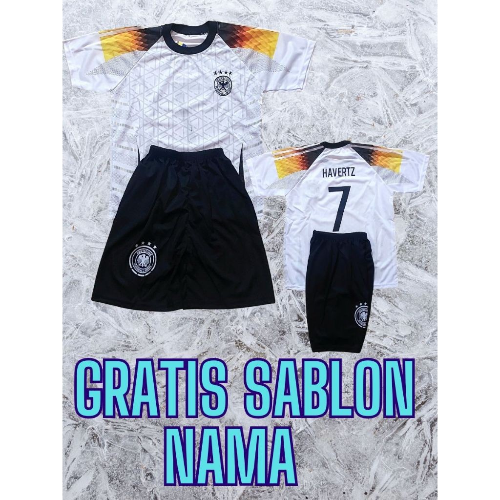 gratis sablon nama baju jerman anak/setelan kaos bola jerman terbaru