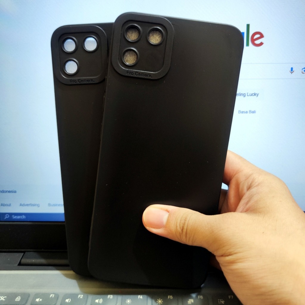 Case Pro Camera Full Black Realme C11, Realme C12, Realme C15 Silikon TPU Pro Camera Hitam Polos