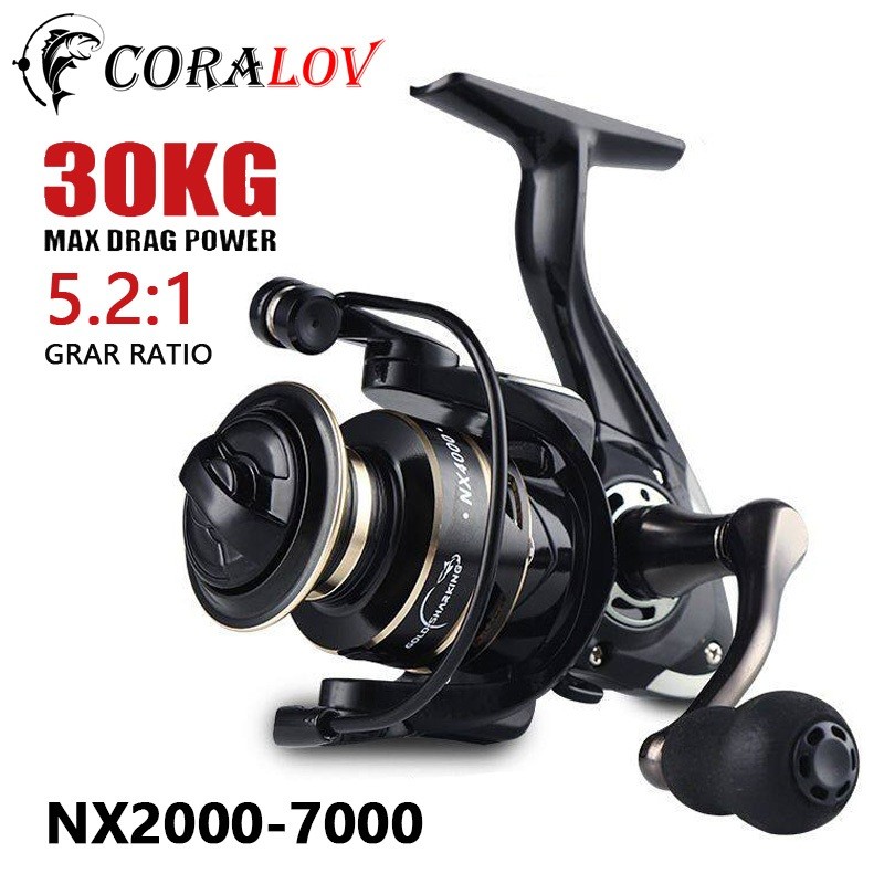 CORALOV Reel Pancing Metal NX2000-7000 Saltwater Reel Pancing Metal Body Handle Spool Reel Fishing