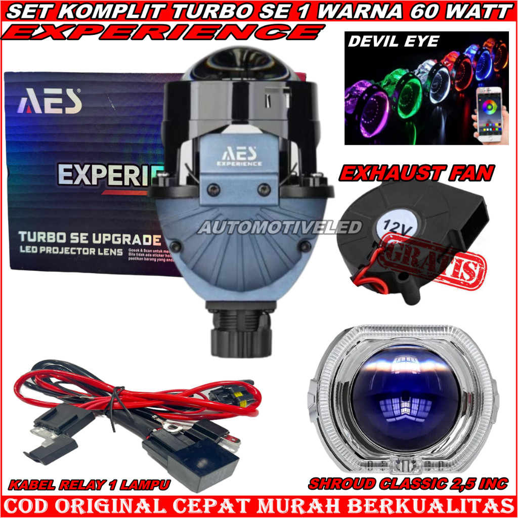 COMBO PAKET HEMAT BILED TURBO SE  60 WATT ORIGINAL BILED AES PAKETAN SET MOTOR | BILED PROJIE AES TU