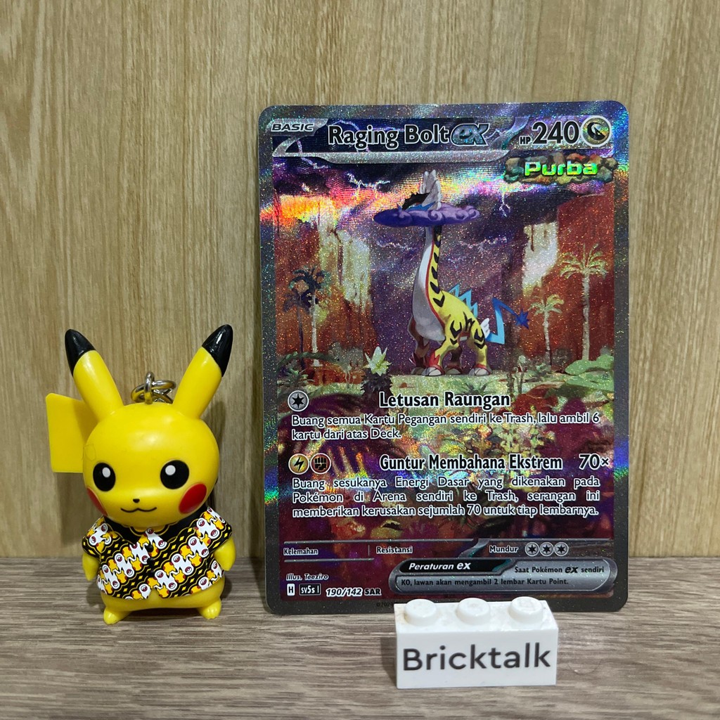 Kartu Pokemon TCG Raging Bolt Purba ex SAR H sv5s 190/142