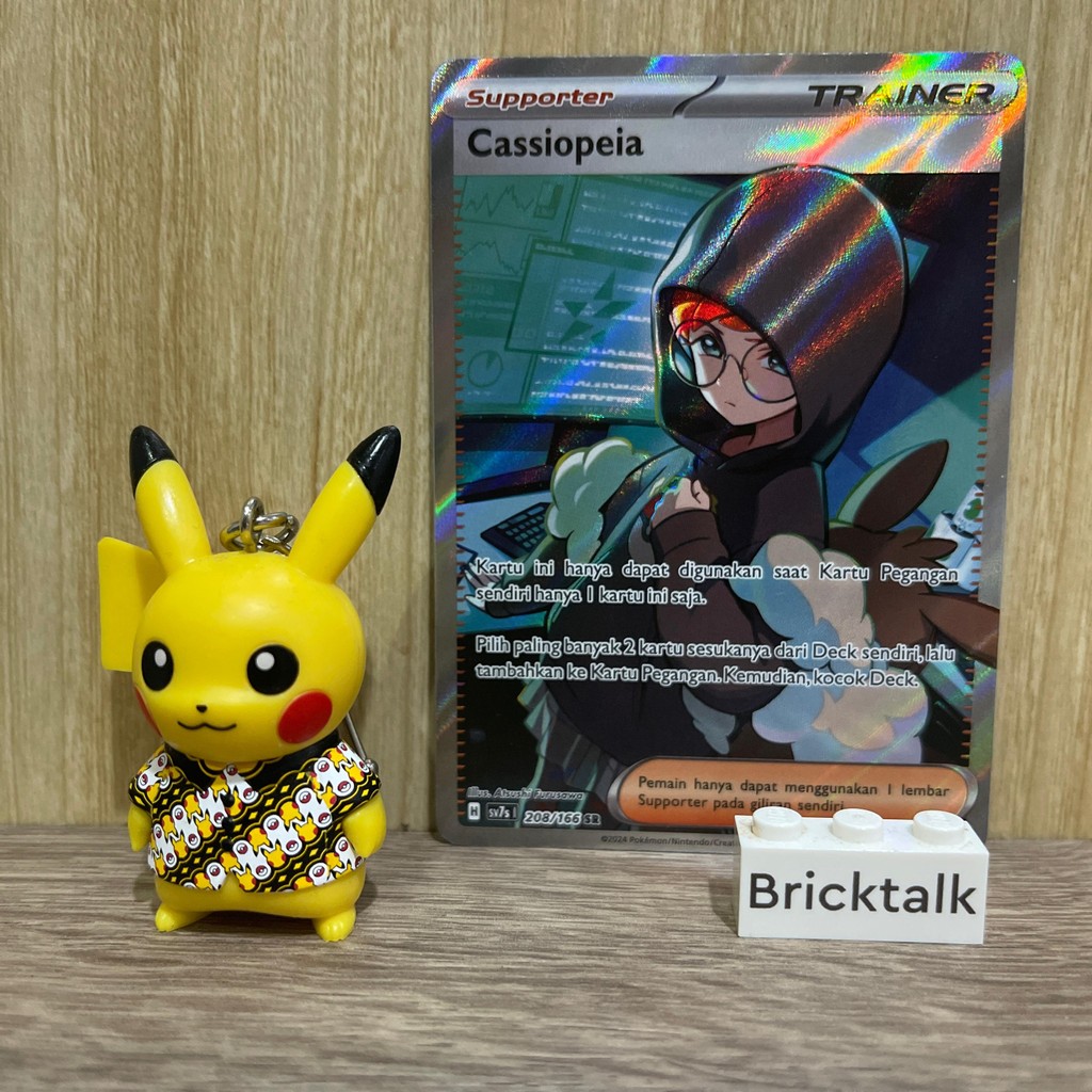 Kartu Pokemon TCG sv7s Trainer Supporter Cassiopeia SR 208/166 Trading Card Game Bahasa Indonesia