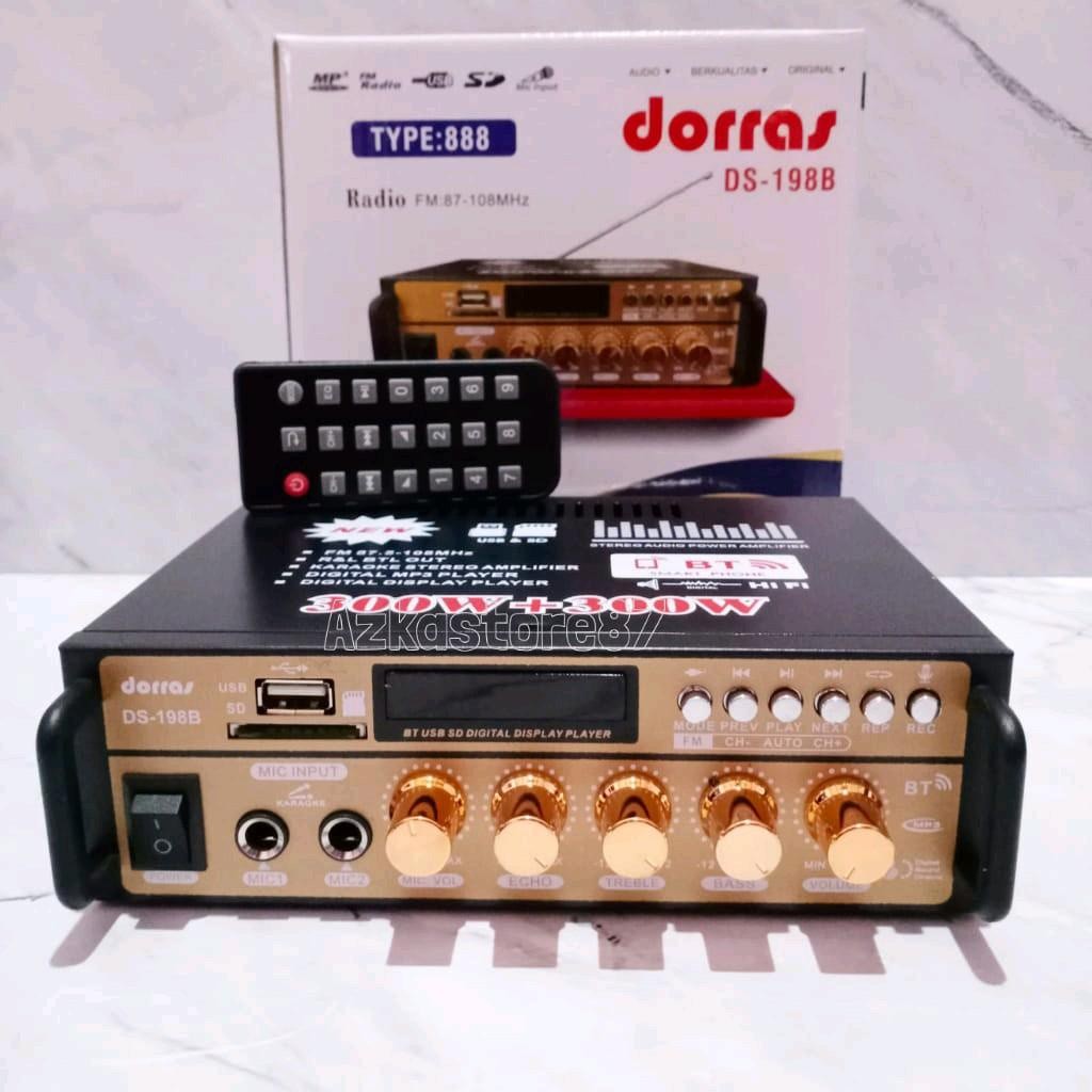 Amplifier Dorras 198B 600watt Amplifier Bluetooth Karaoke Amplifier Super Bass