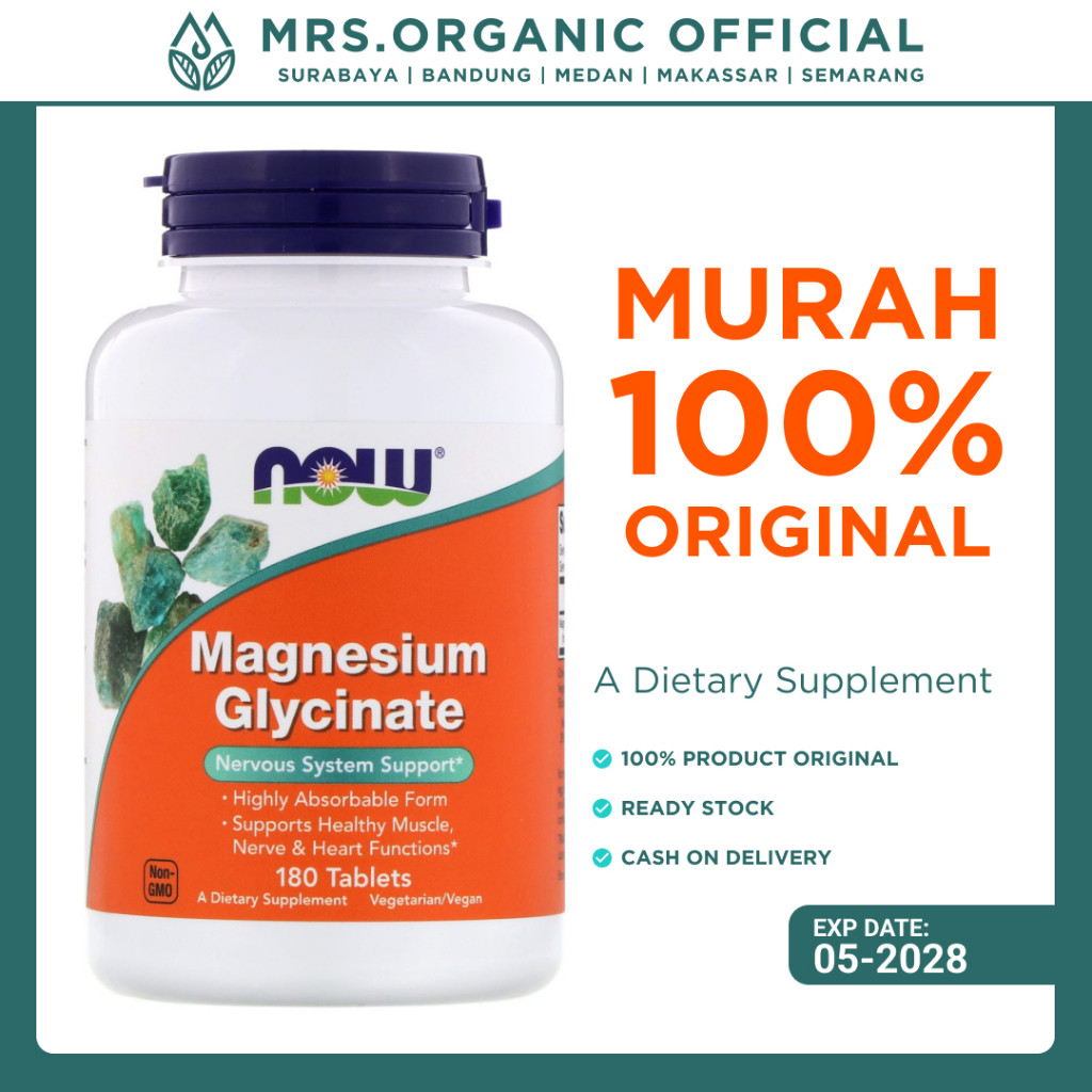 Original Now Foods Magnesium Glycinate isi 180 Tablets Now Food Magnesium Glycinate