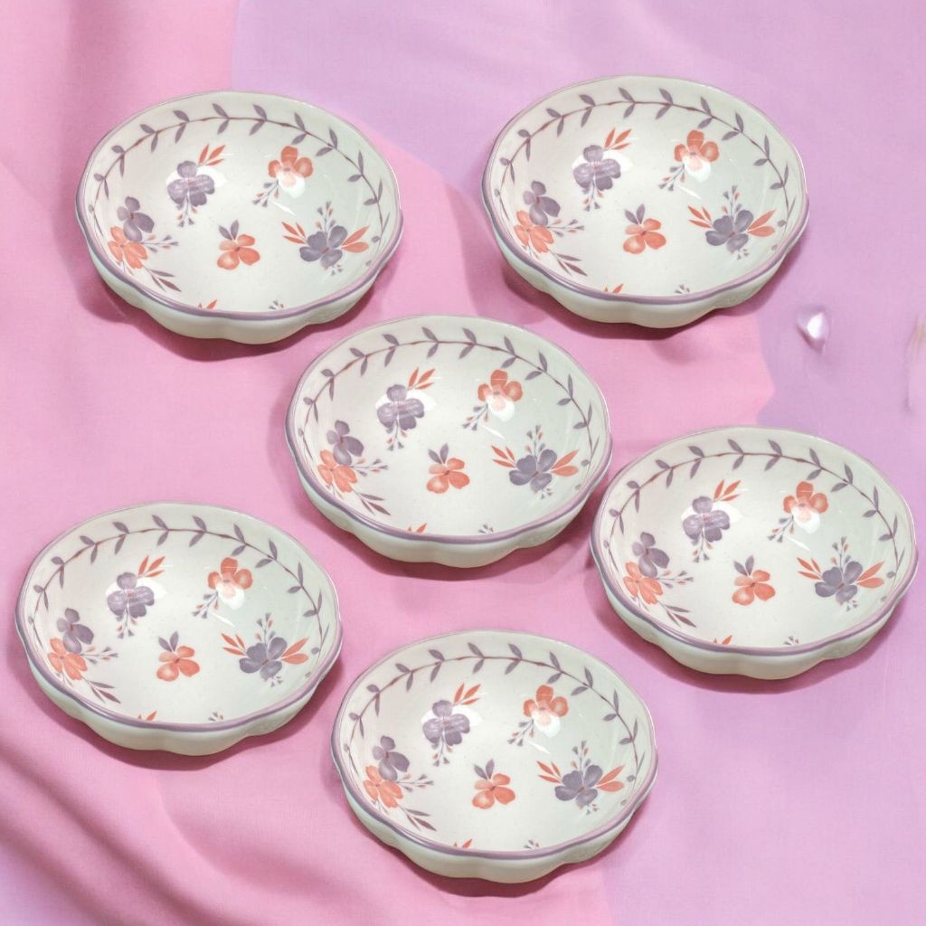 dazzling SET isi 6 Tempat Saus Keramik Cantik Astetik Promo Setengah Lusin piring mangkok