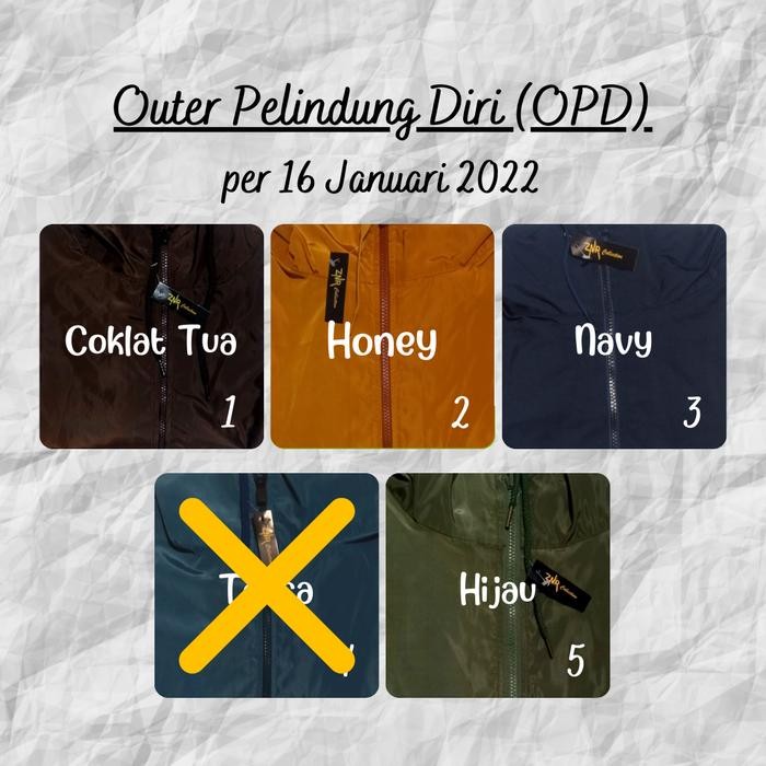 Outer Parasut anti air OPD - Coklat tua, All Size