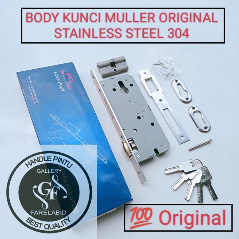 Body Kunci Pintu Muller Original Stainless Steel 304 Bodi Pelor Pintu Kupu TarungCO