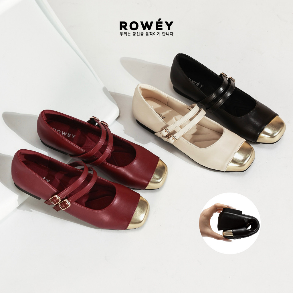 Rowey Sepatu Flat Shoes Wanita Mary Jane Korea