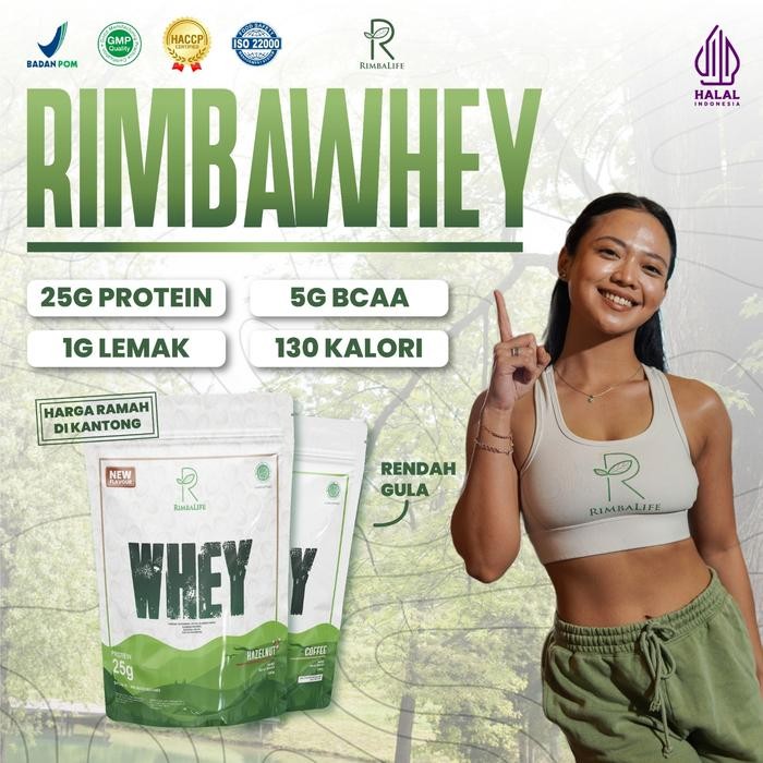Rimba Life Whey Protein 2 lbs lb Rimbawhey Susu Gym Fitness BPOM Halal - VANILLA, 2 lbs / 900g