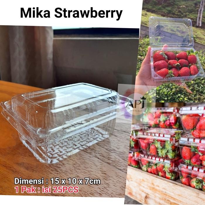 ISI 25PCS Mika Strawberry / Mika Buah / Mika Kotak Buah / Mika Tomat - Besar 500gr