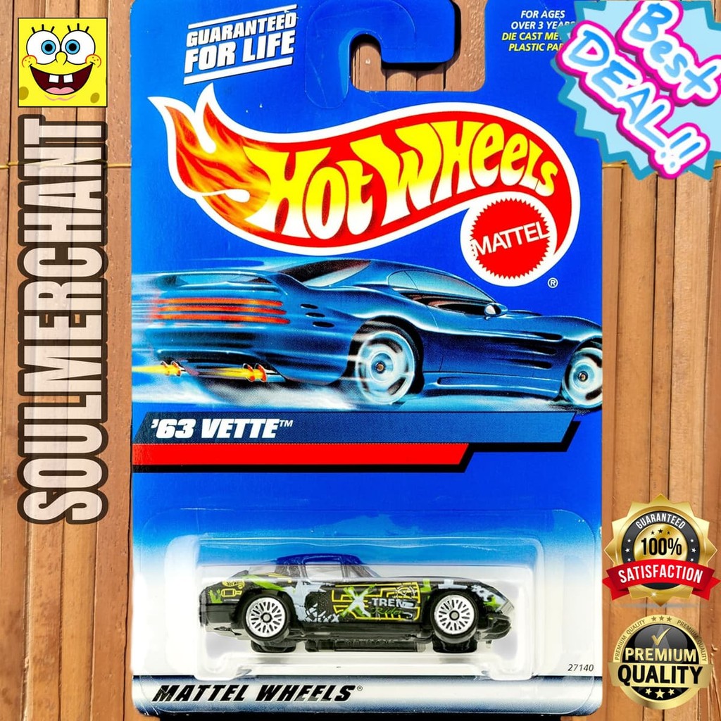 Hot Wheels 63 Vette Hitam Mainan Mobil Klasik Diecast