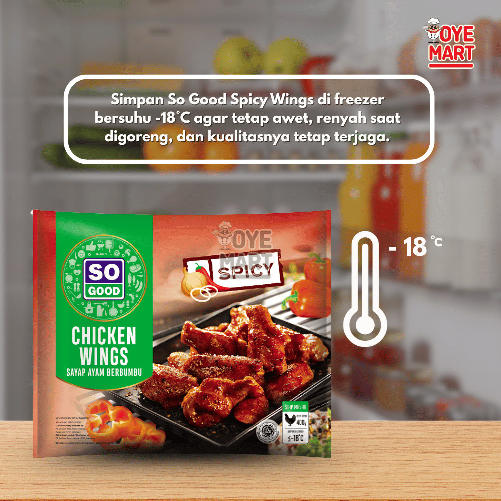 

JUN So Good Spicy Wings 400GR / Sayap Ayam Berbumbu Frozen Food