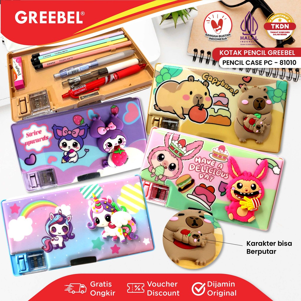 

GREEBEL Kotak Pensil Magnet Multifungsi Mainan 3D Kartun / Tempat Pensil Serutan Lucu (81010) / Pencil Case / Pensil Bag Anak Mainan 3D Sekolah