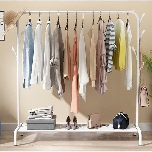 Rak Gantungan Baju Besi Minimalis Multifungsi Stand Hanger Jemuran Baju Modern
