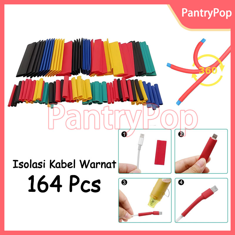 Heat Shrink Isolasi Bakar Selang Bakar 164Pcs / Isolasi Kabel Warna /Kabel Bakar Heat Shrink Bahan P