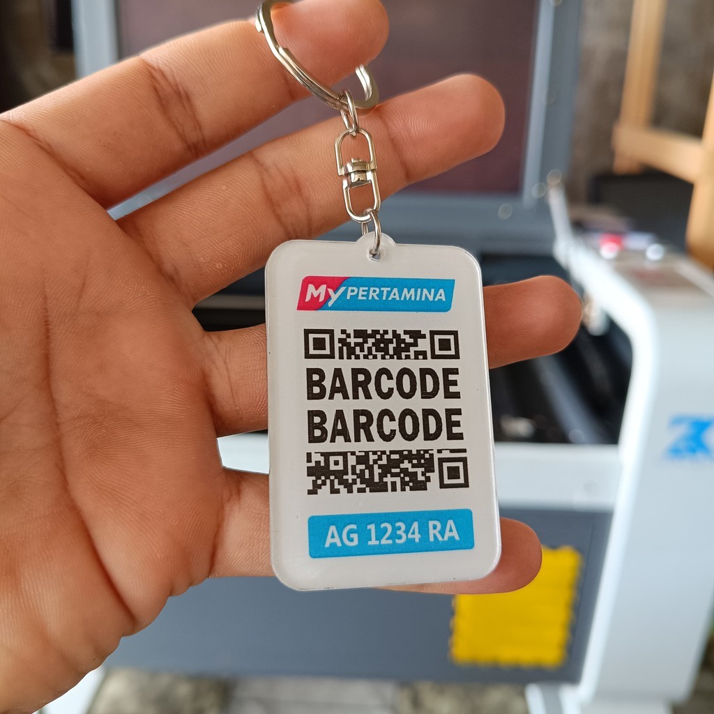 Kartu My Pertamina ukuran KTP / bahan akrilik / Gantungan kunci custom barcode My Pertamina / Cetak 