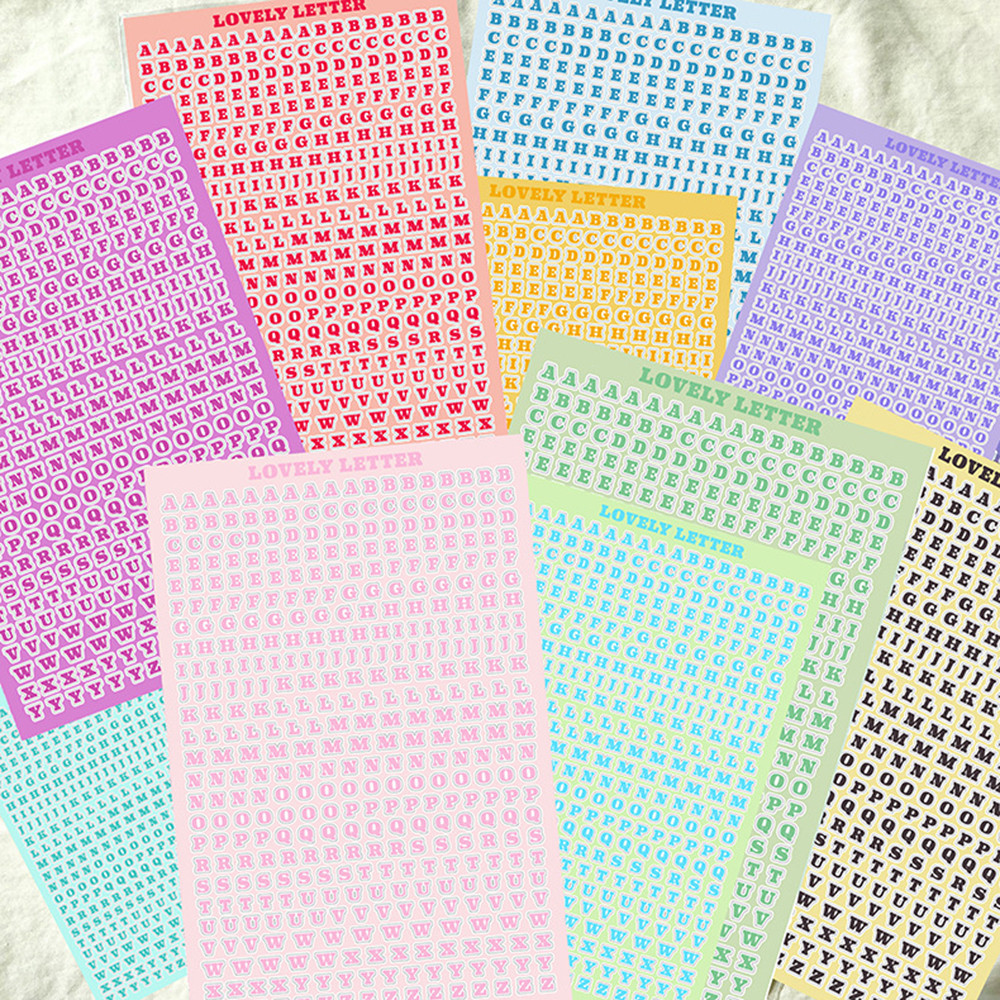

1 sheet Alphabet Series Set Colorful Stickers Decoration DIY Scrapbooking Materials Stationery Postcards Office Sticker Supplies