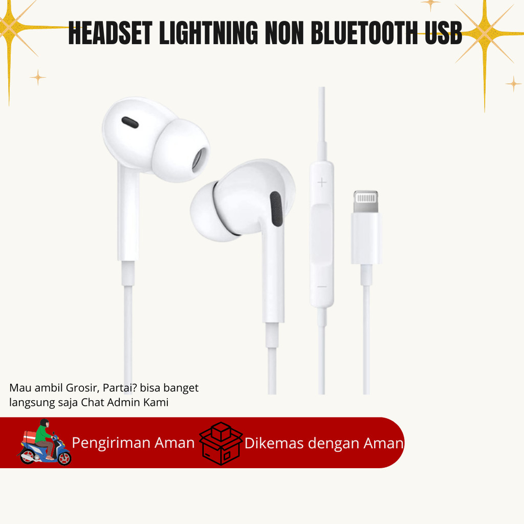 Headset with Lightning Connector Non Bluetooth Terbaik