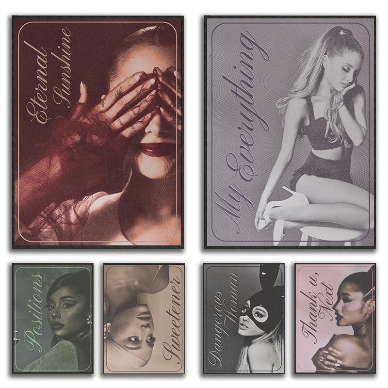 

Pop Singer Ariana-Grande Classic Music Cover Aesthetic Vintage Poster Canvas Painting Wall Art Pictures Home Dorm Decor