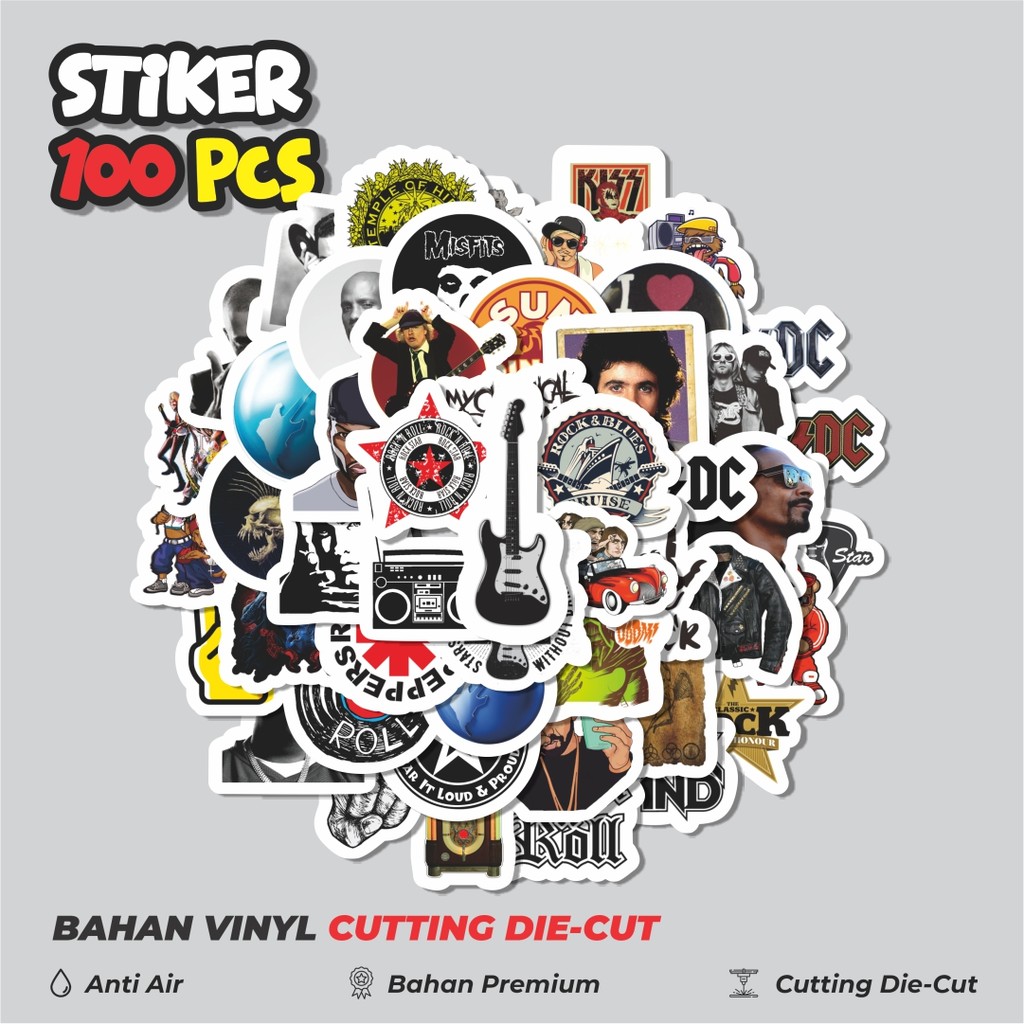 

Terbaru! 50 pcs Sticker Rock Band Hip Hop Dekorasi Lucu Kreatif untuk Notebook, Skateboard, HP