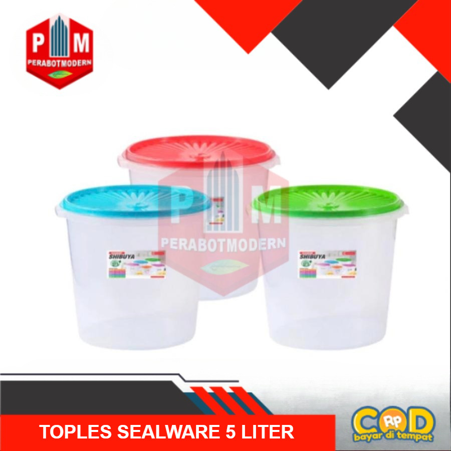 Toples Plastik 5 Liter | Tempat Kerupuk | Sealware | Food Container Greenline