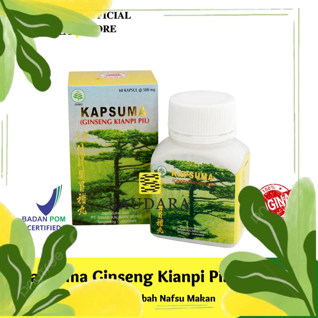 

BEBAS ONGKIR~ASLI ORIGINAL!!!! Kapsuma (Ginseng Kianpi Pil) 60'S - Penambah Nafsu Makan, Obat Penggemuk Badan apotektutop~