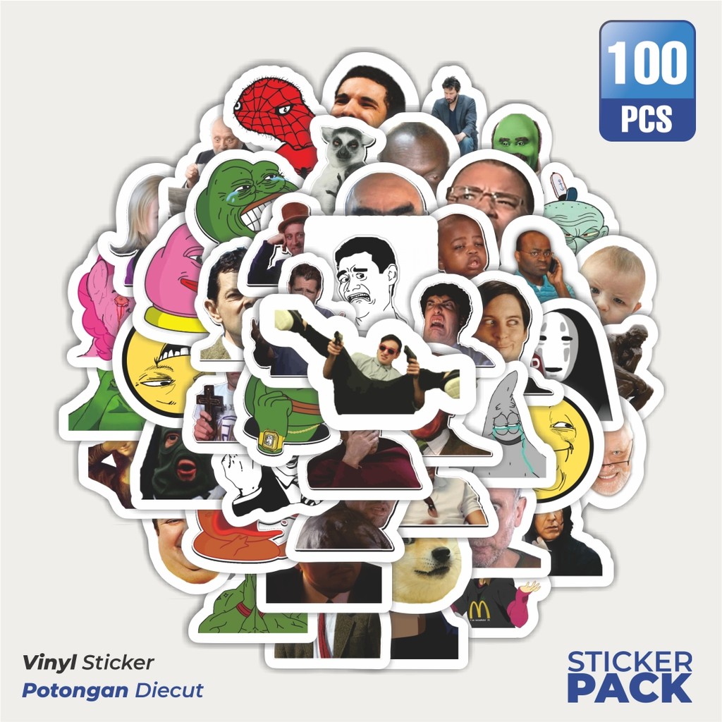

Stiker Vinyl Sticker Ekspresi Lucu Sticker Waterproof Aesthetic- Untuk Laptop, Motor, dan Helm - Paper Stationery Pack