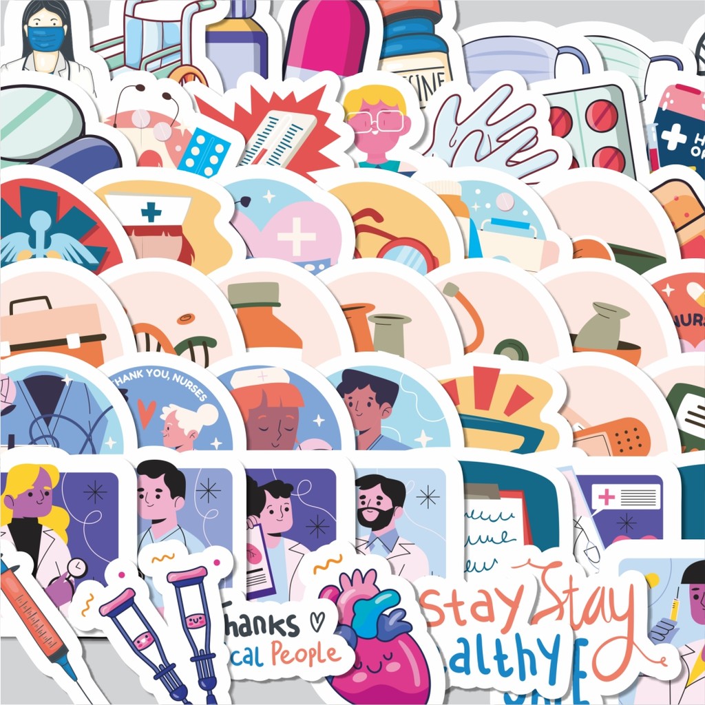 

Stiker Cutting Pack Sticker Kartun Alat Medis Dokter Isi 100Pcs Series Aesthetic Lucu Keren Untuk Koper Bahan Vynil
